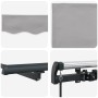 Toldo Retráctil Manual Gris claro 400 x 300 cm tela