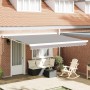 Toldo Retráctil Gris Claro 400 x 300 cm Tela, Metal