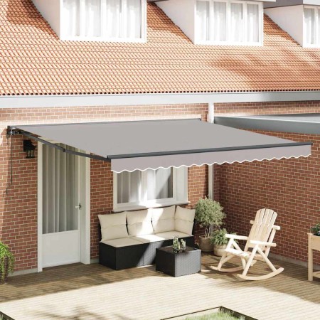 Toldo Retráctil Gris Claro 400x300 cm tela