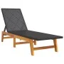 Lounger with synthetic rattan table and solid acacia wood by vidaXL, Loungers - Ref: Foro24-319727, Price: 147,47 €, Discount: %