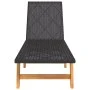 Sonnenliege aus synthetischem Rattan und massivem braunem und schwarzem Akazienholz von vidaXL, Liegen - Ref: Foro24-319726, ...