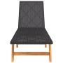 Synthetic rattan and solid brown and black acacia wood sun lounger by vidaXL, Loungers - Ref: Foro24-319726, Price: 140,63 €,...