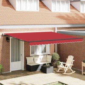 Toldo rojo Manual Rojo 400 x 300 cm tela Toldo rojo Manual Rojo 400 x 300 cm tela