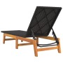 Synthetic rattan and solid brown and black acacia wood sun lounger by vidaXL, Loungers - Ref: Foro24-319726, Price: 140,63 €,...