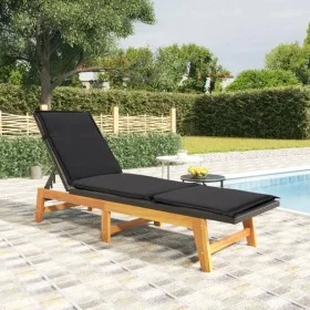 Lounger with synthetic rattan cushion and solid acacia wood by vidaXL, Loungers - Ref: Foro24-319723, Price: 159,36 €, Discou...