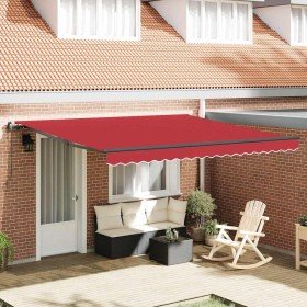 Toldo Retráctil Rojo 400 x 300 cm tela Toldo Retráctil Rojo 400 x 300 cm tela