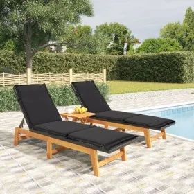 3-teiliges Gartenmöbel-Set aus synthetischem Rattan-Akazienholz von vidaXL, Liegen - Ref: Foro24-3154401, Preis: 341,97 €, Ra...