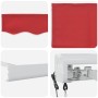 Toldo Retráctil Rojo 400 x 300 cm Tela, Metal