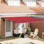 Toldo Retráctil Manual Rojo 400x300 cm tela