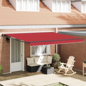 Toldo Retráctil Manual Rojo 400x300 cm tela