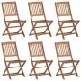 6 pcs folding garden chairs and solid acacia wood cushions by vidaXL, Garden chairs - Ref: Foro24-3074995, Price: 307,30 €, D...