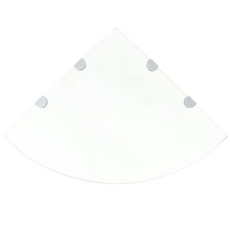 Estante de esquina con soportes cromados vidrio blanco 45x45 cm en Estantes y estanterías | Comprar online en Foro24