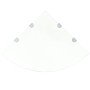 Estante de esquina con soportes cromados vidrio blanco 45x45 cm
