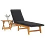 Lounger with synthetic rattan table and solid acacia wood by vidaXL, Loungers - Ref: Foro24-319724, Price: 196,98 €, Discount: %