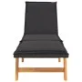 Lounger with synthetic rattan table and solid acacia wood by vidaXL, Loungers - Ref: Foro24-319724, Price: 196,98 €, Discount: %