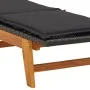 Lounger with synthetic rattan table and solid acacia wood by vidaXL, Loungers - Ref: Foro24-319724, Price: 196,98 €, Discount: %
