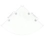Estante de esquina con soportes cromados vidrio blanco 45x45 cm