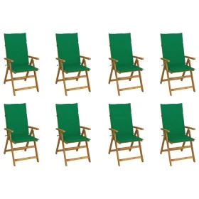 Klappbare Gartenstühle und Kissen, 8 Stück, massives Akazienholz von vidaXL, Gartenstühle - Ref: Foro24-3075059, Preis: 624,9...