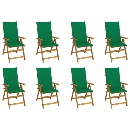 Folding garden chairs and cushions 8 pcs solid acacia wood by vidaXL, Garden chairs - Ref: Foro24-3075059, Price: 624,98 €, D...