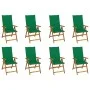 Klappbare Gartenstühle und Kissen, 8 Stück, massives Akazienholz von vidaXL, Gartenstühle - Ref: Foro24-3075059, Preis: 636,2...