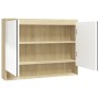Bathroom cabinet with white and oak MDF mirror 80x15x60 cm by vidaXL, bathroom vanities - Ref: Foro24-331537, Price: 146,31 €...