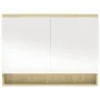 Badezimmerschrank mit MDF-Spiegel in Weiß und Eiche, 80 x 15 x 60 cm von vidaXL, Badezimmerwaschtische - Ref: Foro24-331537, ...