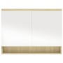 Bathroom cabinet with white and oak MDF mirror 80x15x60 cm by vidaXL, bathroom vanities - Ref: Foro24-331537, Price: 146,31 €...