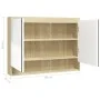 Badezimmerschrank mit MDF-Spiegel in Weiß und Eiche, 80 x 15 x 60 cm von vidaXL, Badezimmerwaschtische - Ref: Foro24-331537, ...