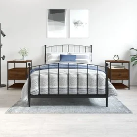 Mesitas noche 2 uds madera ingeniería marrón roble 40x42x56 cm de vidaXL, Mesitas de noche - Ref: Foro24-826032, Precio: 73,8...