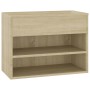 Banco zapatero madera contrachapada roble Sonoma 60x30x45 cm de vidaXL, Zapateros y organizadores de calzado - Ref: Foro24-80...