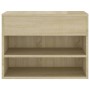 Banco zapatero madera contrachapada roble Sonoma 60x30x45 cm de vidaXL, Zapateros y organizadores de calzado - Ref: Foro24-80...