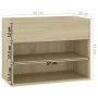 Schuhbank aus Sonoma-Eichensperrholz, 60 x 30 x 45 cm von vidaXL, Schuhregale und Schuhorganisatoren - Ref: Foro24-808741, Pr...