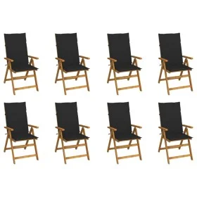 Folding garden chairs and cushions 8 pcs solid acacia wood by vidaXL, Garden chairs - Ref: Foro24-3075061, Price: 643,88 €, D...