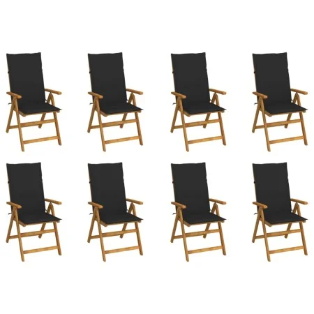 Folding garden chairs and cushions 8 pcs solid acacia wood by vidaXL, Garden chairs - Ref: Foro24-3075061, Price: 643,83 €, D...