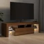 TV cabinet with LED lights oak brown 140x36.5x40 cm by vidaXL, TV Furniture - Ref: Foro24-822643, Price: 126,09 €, Discount: %