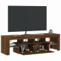 TV-Schrank mit LED-Leuchten Eiche braun 140x36,5x40 cm von vidaXL, TV-Möbel - Ref: Foro24-822643, Preis: 128,70 €, Rabatt: %