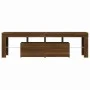 TV cabinet with LED lights oak brown 140x36.5x40 cm by vidaXL, TV Furniture - Ref: Foro24-822643, Price: 126,09 €, Discount: %