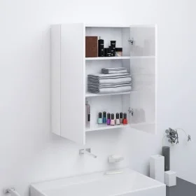 Glossy white MDF bathroom mirror cabinet 60x15x75 cm by vidaXL, bathroom vanities - Ref: Foro24-331525, Price: 110,01 €, Disc...