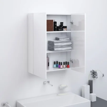 Glossy white MDF bathroom mirror cabinet 60x15x75 cm by vidaXL, bathroom vanities - Ref: Foro24-331525, Price: 110,93 €, Disc...
