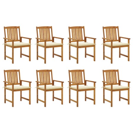 Gartenstühle mit Kissen 8 Stück aus massivem Akazienholz von vidaXL, Gartenstühle - Ref: Foro24-3078168, Preis: 654,88 €, Rab...