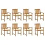 Garden chairs with cushions 8 pcs solid acacia wood by vidaXL, Garden chairs - Ref: Foro24-3078168, Price: 626,74 €, Discount: %