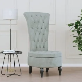 High back armchair with light gray velvet buttons by vidaXL, Easy chairs - Ref: Foro24-352464, Price: 171,34 €, Discount: %