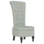 Sillón de respaldo alto con botones terciopelo gris claro de vidaXL, Sillas poltrona - Ref: Foro24-352464, Precio: 174,42 €, ...