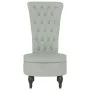 Sillón de respaldo alto con botones terciopelo gris claro de vidaXL, Sillas poltrona - Ref: Foro24-352464, Precio: 174,42 €, ...