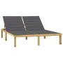 Double sun lounger and cushions in anthracite gray impregnated pine wood by vidaXL, Loungers - Ref: Foro24-3065879, Price: 21...
