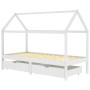 Estructura de cama infantil cajones madera pino blanco 90x200cm