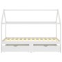 Children's bed frame with white pine wood drawers 90x200cm by vidaXL, Cribs and beds for children - Ref: Foro24-322141, Price...