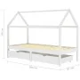 Estructura de cama infantil cajones madera pino blanco 90x200cm de vidaXL, Cunas y camas para niños - Ref: Foro24-322141, Pre...