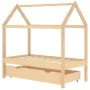 Children's bed frame with pine wood drawer 70x140 cm by vidaXL, Cribs and beds for children - Ref: Foro24-322136, Price: 156,...