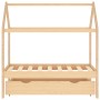 Children's bed frame with pine wood drawer 70x140 cm by vidaXL, Cribs and beds for children - Ref: Foro24-322136, Price: 159,...
